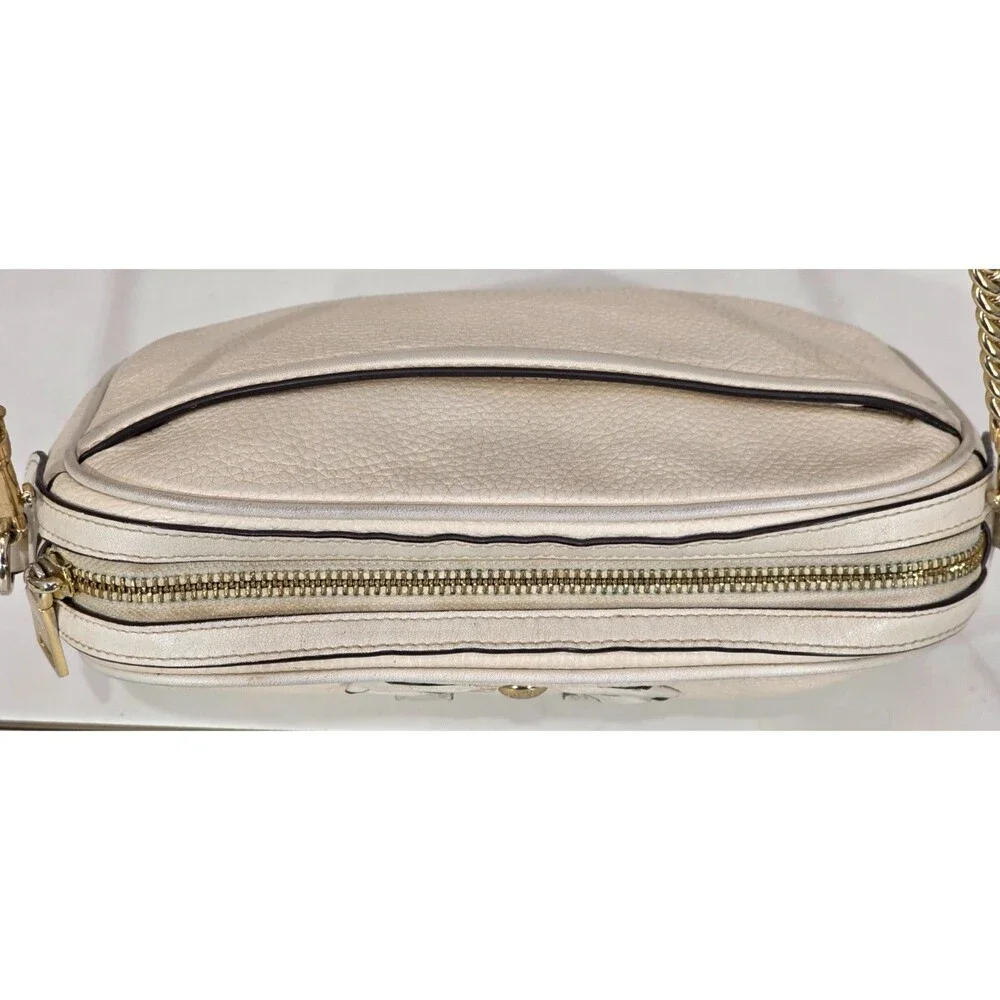 Coach Isla Small Leather Crossbody Bag Ivory Bow Chain Strap Coquette Preppy - Picture 7 of 15